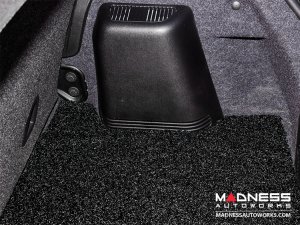 FIAT 500 Floor Mats + Cargo Mat Set - All Weather - Rubber Woven Carpet - Black